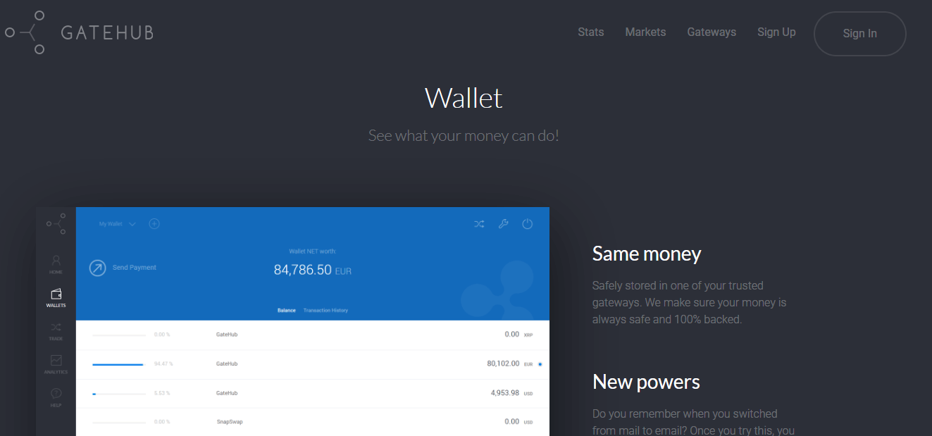 GateHub wallet