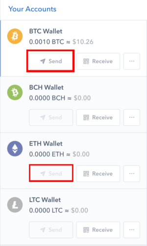 coinbase send