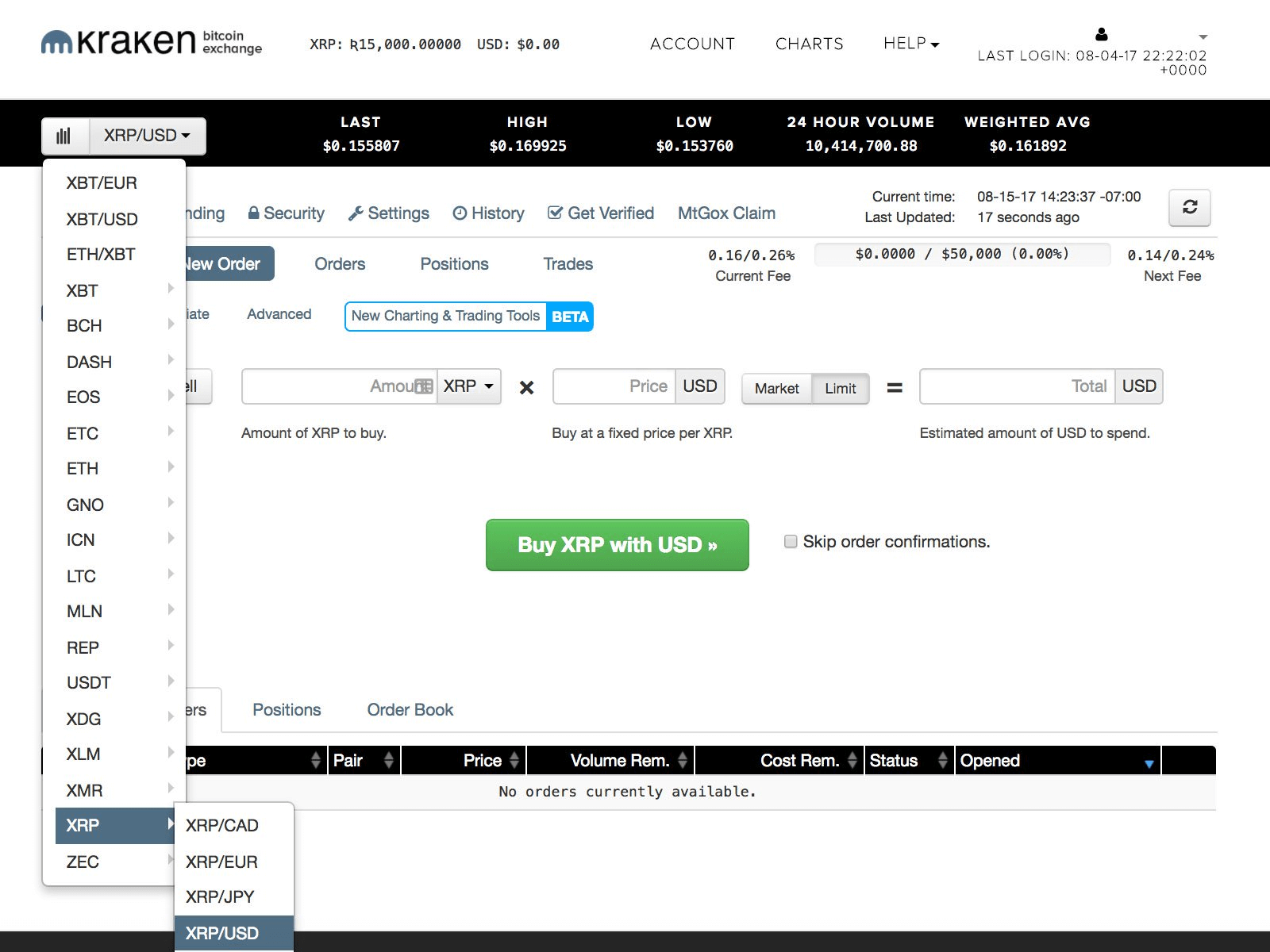 how to buy xrp on kraken with bitcoin