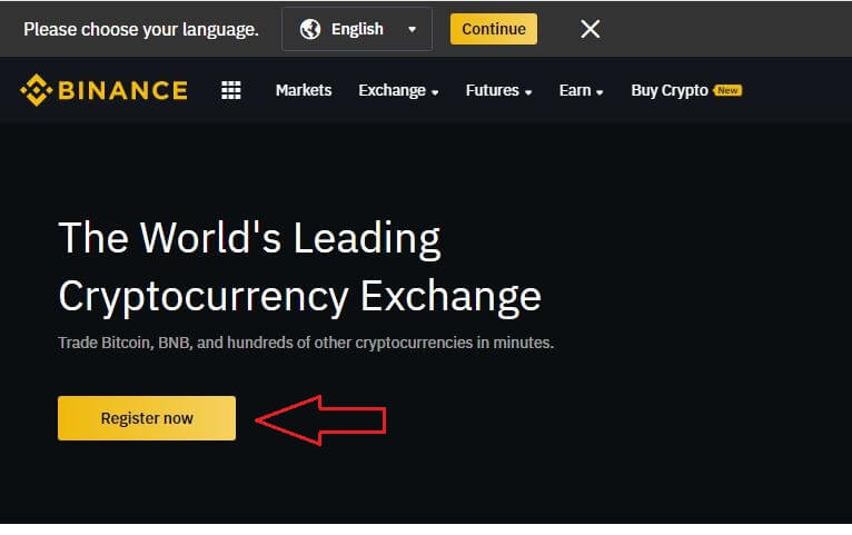 binance sign up