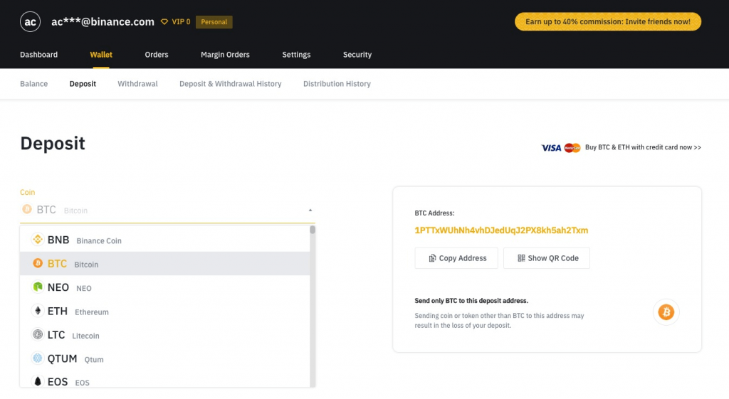 binance physical address